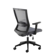 Travis grey mesh back operator chair with grey fabric seat and black base