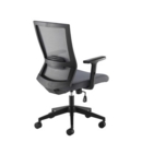 Travis grey mesh back operator chair with grey fabric seat and black base