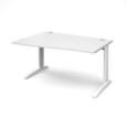 TR10 left hand wave desk 1400mm - white frame and white top