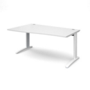 TR10 left hand wave desk 1600mm - white frame and white top