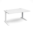 TR10 right hand wave desk 1400mm - white frame and white top