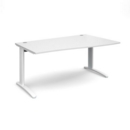 TR10 right hand wave desk 1600mm - white frame and white top