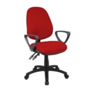 Vantage 100 2 lever PCB operators chair with fixed arms - burgundy