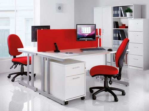 Vantage 100 2 lever PCB operators chair with fixed arms - grey