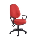 Vantage 100 2 lever PCB operators chair with fixed arms - red