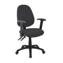 Vantage 100 2 lever PCB operators chair with adjustable arms - charcoal