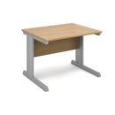 Vivo straight desk 1000mm x 800mm - silver frame and oak top
