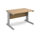 Vivo straight desk 1200mm x 800mm - silver frame and oak top