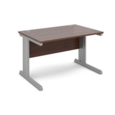 Vivo straight desk 1200mm x 800mm - silver frame and walnut top