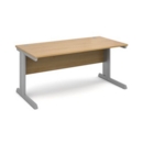 Vivo straight desk 1600mm x 800mm - silver frame and oak top