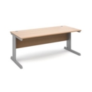 Vivo straight desk 1800mm x 800mm - silver frame and beech top