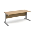 Vivo straight desk 1800mm x 800mm - silver frame and oak top