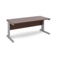 Vivo straight desk 1800mm x 800mm - silver frame and walnut top