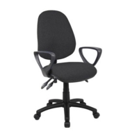 Vantage 200 3 lever asynchro operators chair with fixed arms - charcoal