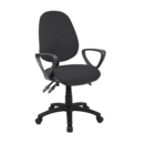Vantage 200 3 lever asynchro operators chair with fixed arms - black