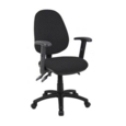 Vantage 200 3 lever asynchro operators chair with adjustable arms - black