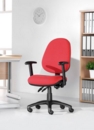 Vantage 200 3 lever asynchro operators chair with adjustable arms - red