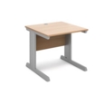Vivo straight desk 800mm x 800mm - silver frame and beech top