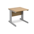 Vivo straight desk 800mm x 800mm - silver frame and oak top
