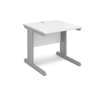 Vivo straight desk 800mm x 800mm - silver frame and white top
