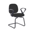 Jota fabric visitors chair with fixed arms - Havana Black