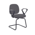 Jota fabric visitors chair with fixed arms - Blizzard Grey