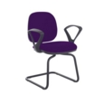 Jota fabric visitors chair with fixed arms - Tarot Purple