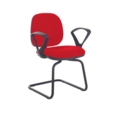 Jota fabric visitors chair with fixed arms - Belize Red