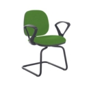 Jota fabric visitors chair with fixed arms - Lombok Green