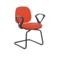 Jota fabric visitors chair with fixed arms - Tortuga Orange