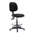 Jota draughtsmans chair with no arms - Nero Black vinyl