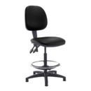 Jota draughtsmans chair with no arms - Nero Black vinyl