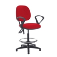 Jota draughtsmans chair with fixed arms - Panama Red