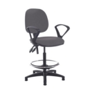 Jota draughtsmans chair with fixed arms - Blizzard Grey