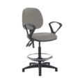 Jota draughtsmans chair with fixed arms - Slip Grey
