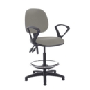 Jota draughtsmans chair with fixed arms - Slip Grey