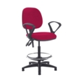 Jota draughtsmans chair with fixed arms - Diablo Pink