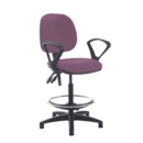 Jota draughtsmans chair with fixed arms - Bridgetown Purple