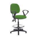 Jota draughtsmans chair with fixed arms - Lombok Green