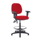 Jota draughtsmans chair with adjustable arms - Panama Red