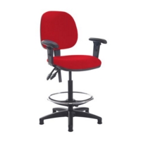 Jota draughtsmans chair with adjustable arms - Panama Red