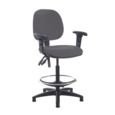 Jota draughtsmans chair with adjustable arms - Blizzard Grey