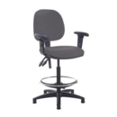 Jota draughtsmans chair with adjustable arms - Blizzard Grey