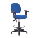 Jota draughtsmans chair with adjustable arms - Scuba Blue