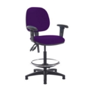 Jota draughtsmans chair with adjustable arms - Tarot Purple