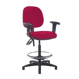 Jota draughtsmans chair with adjustable arms - Diablo Pink