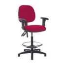Jota draughtsmans chair with adjustable arms - Diablo Pink