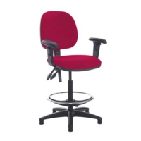 Jota draughtsmans chair with adjustable arms - Diablo Pink