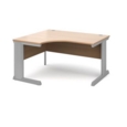 Vivo left hand ergonomic desk 1400mm - silver frame and beech top
