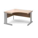 Vivo left hand ergonomic desk 1400mm - silver frame and beech top